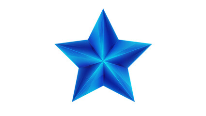 Obraz premium Blue metallic star shape with gradient lighting and sharp points