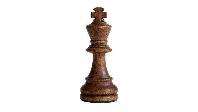 Dark wooden Chess King Piece with Cross on Top
