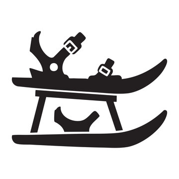 Snowshoes with heel lifts for winter sports and outdoor activities, on a white background.