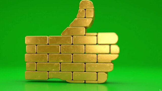Ai generated video golden thumbs up positive feedback approval concept