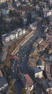 Vertical Aerial View of Kohima City Nagaland India