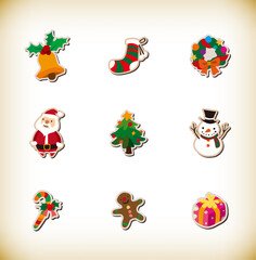 Fototapeta premium Cute Christmas Icon Set Collection for Holiday Design
