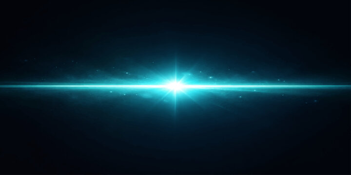 An abstract blue backdrop featuring a digital wave design with glowing stars, motion lines, and a dark space energy flash illuminating the night with laser beams and an aurora glow