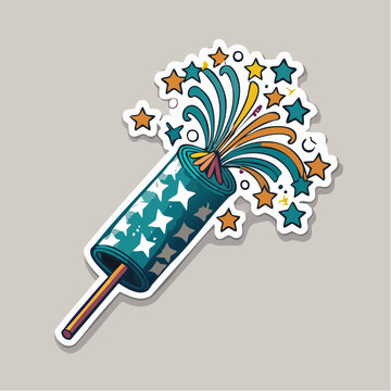Exploding Firecracker with Stars