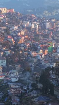 Vertical Aerial View of Kohima City Nagaland India