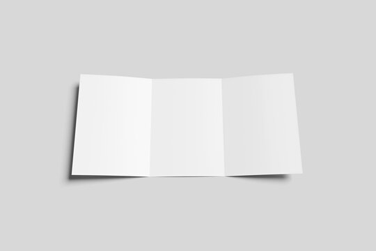 Blank A4 Tri-Fold Brochure Mockup - 3D Illustration