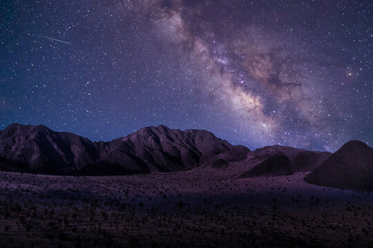 starry sky over the mountains
