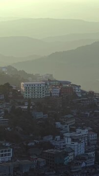 Vertical Aerial View of Kohima City Nagaland India