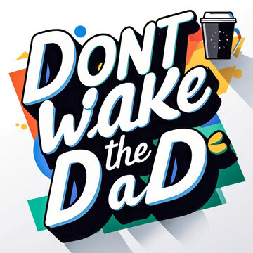 Fathers day Print card Holiday Inscription lettering Text on Isolated White Background AI Generative