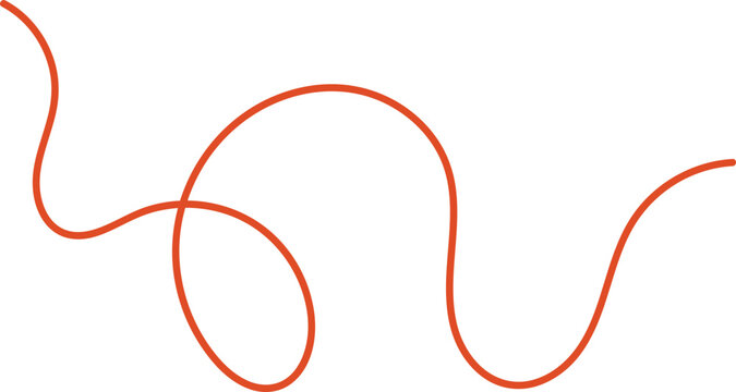 Red line in stroke wavy thin abstract for decoration