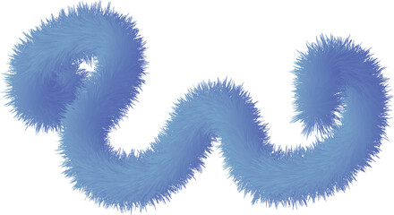 Fototapeta premium Fluffy blue smooth hairy flowing line tabular for decoration