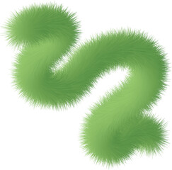 Fototapeta premium Fluffy green smooth hairy flowing line tabular for decoration