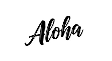 Aloha handwritten brush calligraphy script lettering design © Renof
