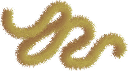 Fototapeta premium Fluffy brown gold smooth hairy flowing line tabular for decoration