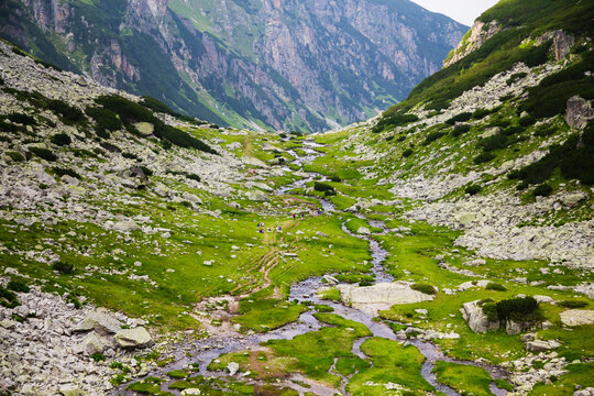 Mountain trail toward Malyovitsa Peak in Rila Mountain Bulgaria