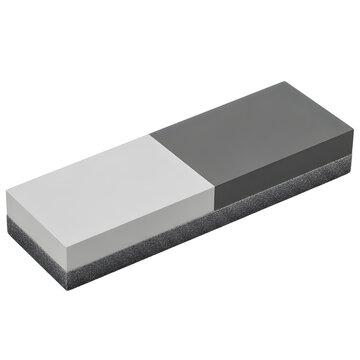 Sharpening stone with gray and black sides isolated on transparent background