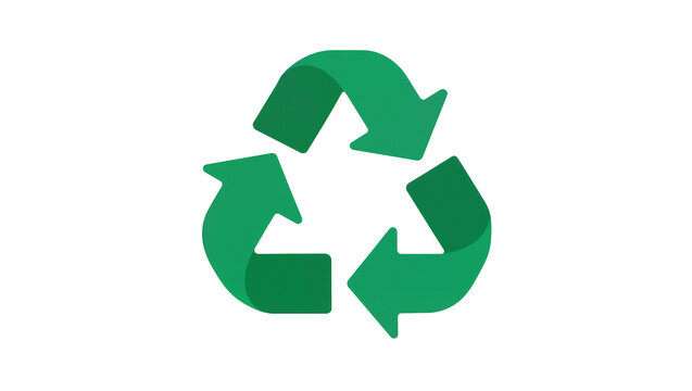 Green Recycling Symbol with Three Arrows Circular Motion