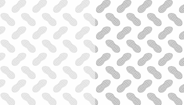Peanut seamless pattern illustration. Groundnut shell repeat background. Natural legume texture design. Organic snack minimal style. Food wrapping surface.