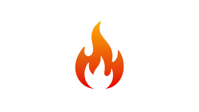 Stylized Orange Red Flame Graphic Design Element