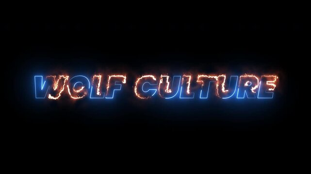 Wolf Culture Neon Fire Text Animation | Wild Energy Intro