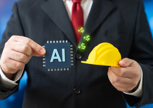 AI tools in the construction industry. Design with artificial intelligence. Smart building and project planning. Automation in architecture and engineering.