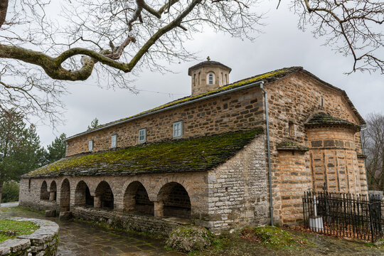 Taxiarchon church in Mikro Papingo traditional village in Zagorochoria, Epirus, Greece