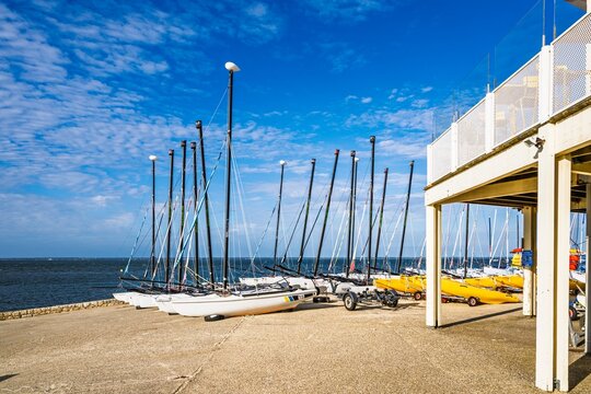 Marina and Beach in Arcachon, Gironde, France, Europe