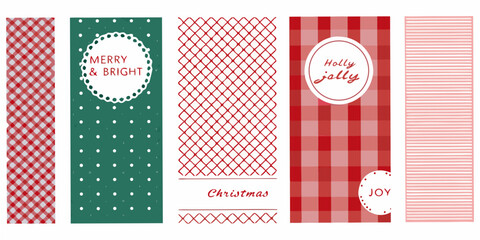 Festive christmas patterned paper strips with holiday greetings © Sabuj