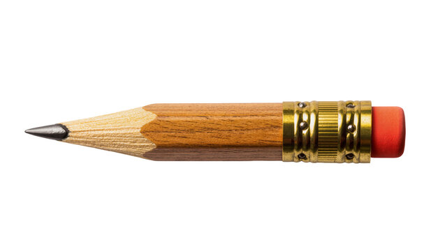 Wooden pencil with metal ferrule and red eraser tip