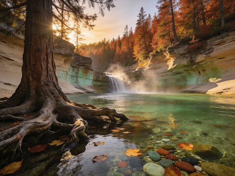 Majestic Autumn Wilderness at Lake Superior Shoreline