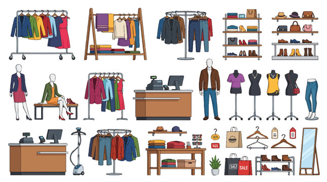 set of clothes hangers in a shop