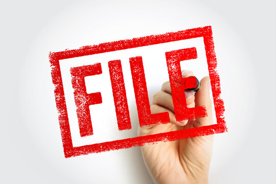 FILE block-style stamp, presenting a bold administrative label ideal for office organization, documentation themes, workflow visuals, and information management content