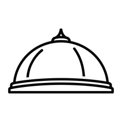 Fototapeta premium Food cloche serving dome icon simple line art vector