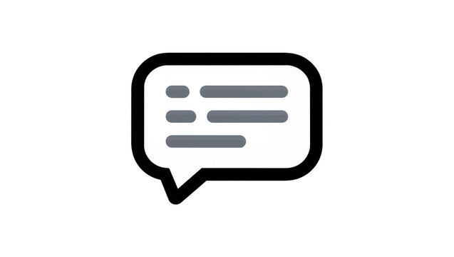 Rounded speech bubble icon with gray text lines inside