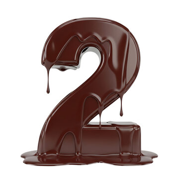 Chocolate number two dripping liquid sweet confection candy.