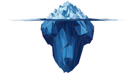 Low Poly Iceberg Floating in Water, Submerged and Visible Parts © Lilis