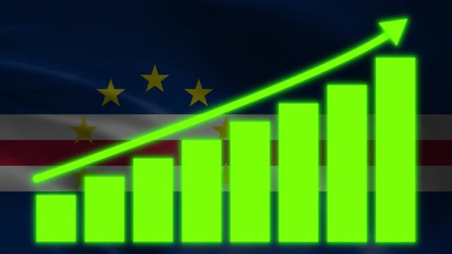 Financial Ascent: A vibrant upward trending bar graph, superimposed over a textured background evoking a sense of growth and prosperity.