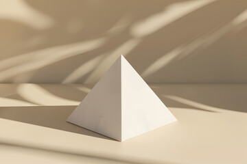 Fototapeta premium Minimal pyramid leaning concept of imbalance and instability