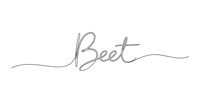 Elegant one-line beet illustration with flowing design. No editable strokes