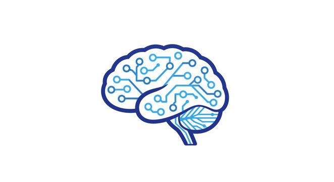 Brain with circuit board pattern inside.