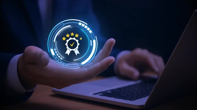 Quality Assurance and Service Guarantee &ndash; Hand Showing Top Standard Certification and Customer Satisfaction,  ISO certification