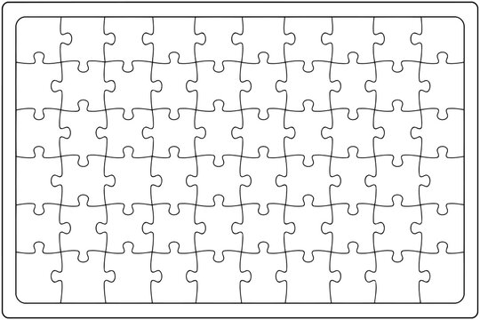 Jigsaw puzzle pieces grid layout template design Vector