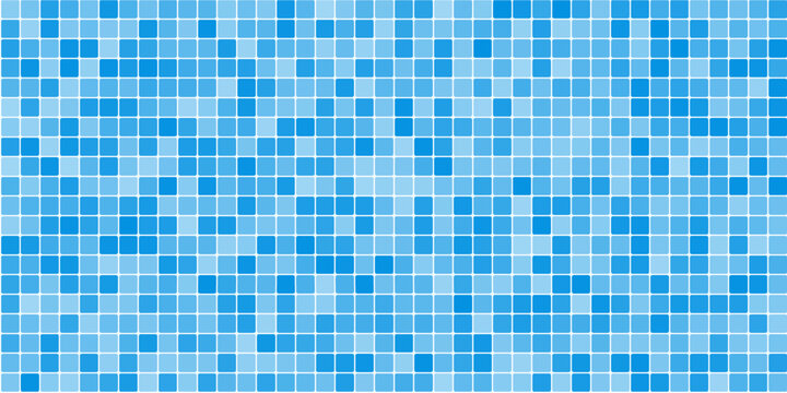 Tiles in the bathroom or swimming pool, Blue tile wall interior of kitchen or bathroom, Classic ceramic pattern background.