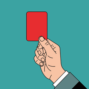 Businessman holding blank business card with red note in hand showing empty message