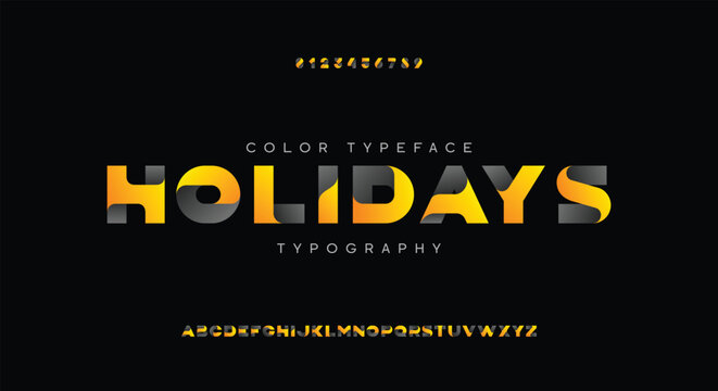 Creative abstract digital modern Font of twisted Ribbon for Title, Header, Lettering, Logo. Funny Entertainment Active Sport Technology areas Typeface. Colorful rounded Letters and Numbers. 
