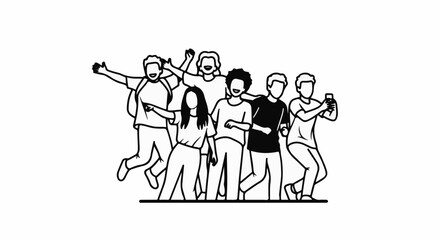 Obraz premium Diverse group of people joyfully posing and capturing memories together