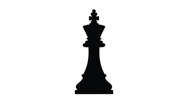 Chess king silhouette on a white background a black chess piece isolated vector graphic high quality professional detailed modern elegant stylish