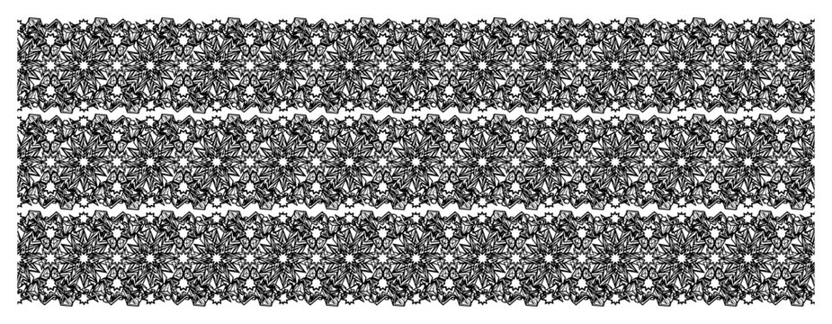 Intricate floral mandala border pattern with decorative lace style ornaments for elegant frame design