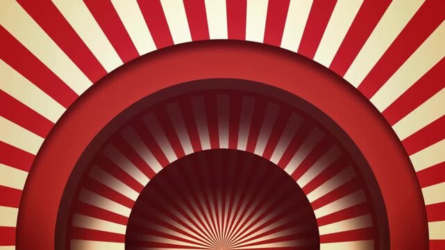 Red Retro Sunburst Background with Radial Stripes Vintage Style Loop video 4k