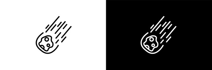 meteorite falling outline icons in astronomy category. White and Black style linear meteorite falling icon © Design_Farm